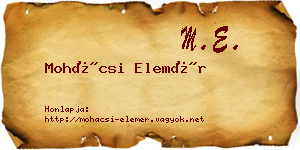 Mohácsi Elemér névjegykártya