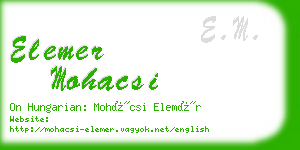 elemer mohacsi business card